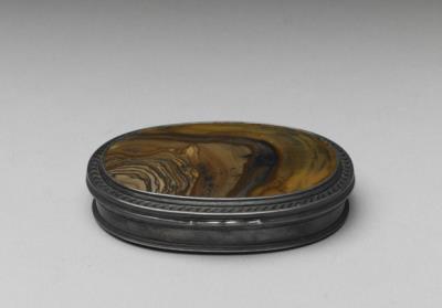 图片[2]-Silver snuff box with woodgrain-pattern stone inlay, 18th century, Europe-China Archive